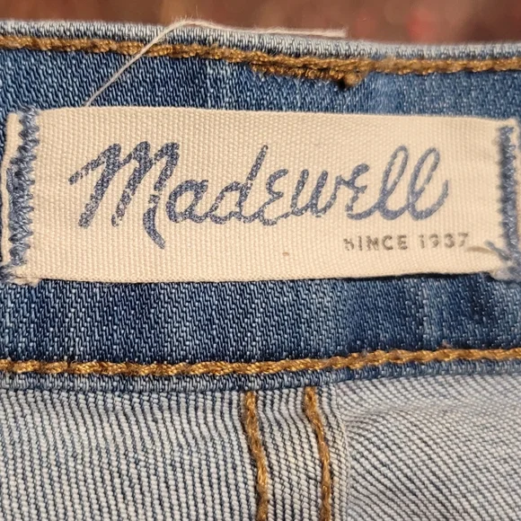 Madewell 9" High Riser Skinny Skinny Jeans Size 27 Distressed 29W / 28" Inseam - Picture 5 of 7